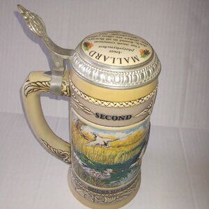 1988 Ducks Unlimited Mallard Beer Stein Second Edition The Waterfowl Series